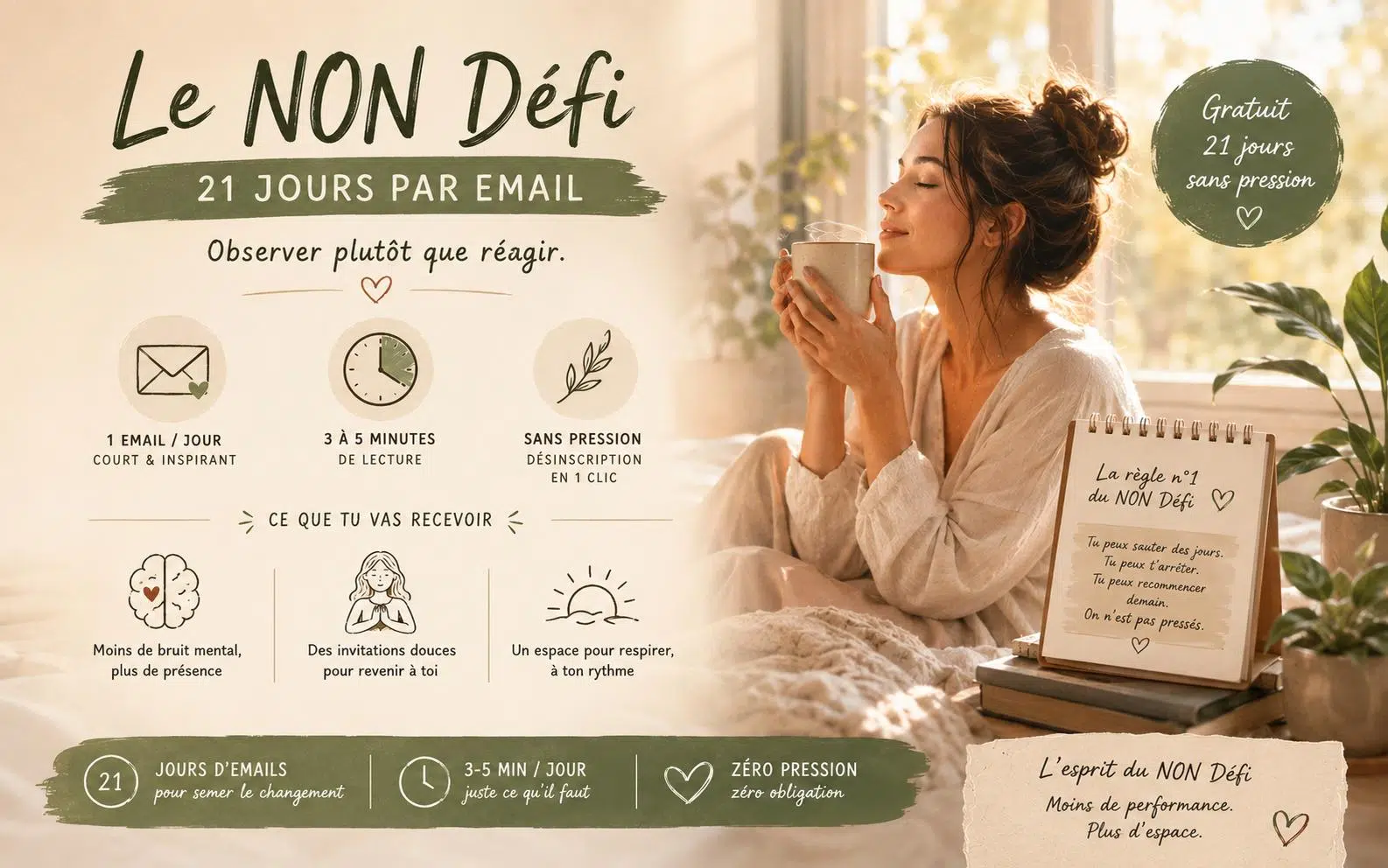 NON Défi 21 jours pour apaiser la surcharge mentale et prendre du recul